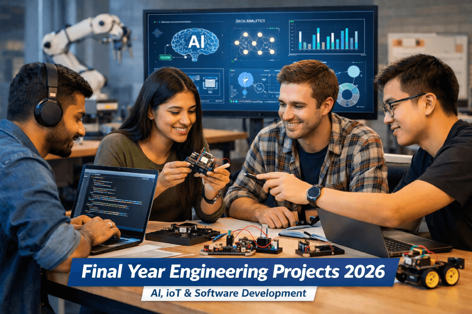 Final Year Engineering Projects 2026 students working on AI IoT development