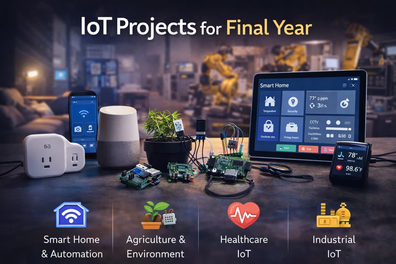 IoT final year engineering projects with smart sensors automation and connected devices system